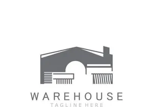 Warehouse modern storage logo business industry illustration