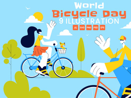 9 World Bicycle Day Illustration preview picture