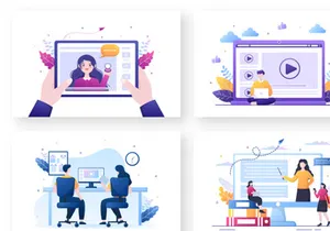 20 Video Tutorials Background Vector Illustration