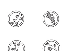 Lizard Chameleon Gecko Silhouette black vector