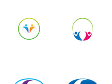Community of people logo design with creative idea.