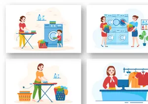 12 Dry Cleaning Store Service Illustration