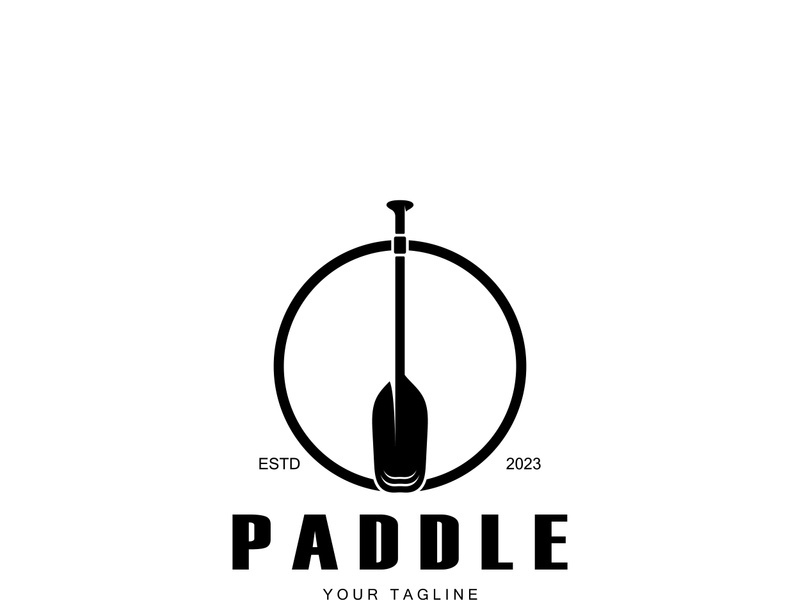 simple paddle logo,design for surfing,rafting,canoe,boat,surfing and rowing equipment business,vector