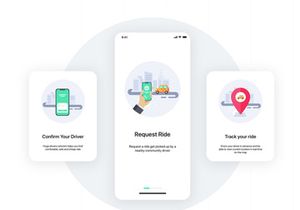 Taxi Booking mobile UI Kit for FIGMA