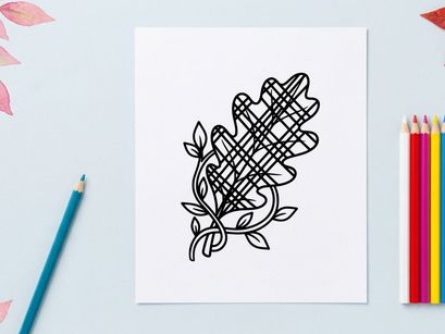 Decorative leaf illustration for design projects. Artistic botanical drawing for creative use.