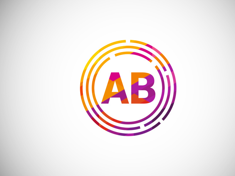 Initial Letter A B Low Poly Logo Design Vector Template. Graphic Alphabet Symbol For Corporate Business Identity