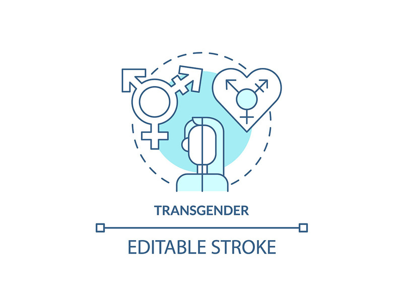 Transgender turquoise concept icon