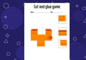 12 Pages Cut and glue game for kids. Cutting practice for preschoolers. Education paper game for children