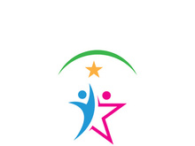 People star logo design to achieve a success or dream.