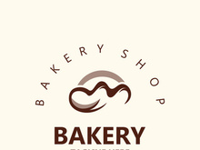 Bread Vintage style Logo Design Vector, label product Bake shop Homemade template