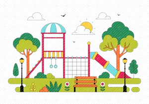 10 Playground Vector Illustration