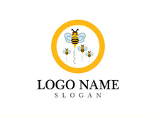 Bee logo vector icon illustration design