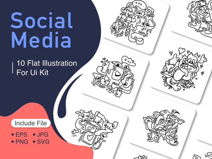 Social Media Illustration Abstract Doodle