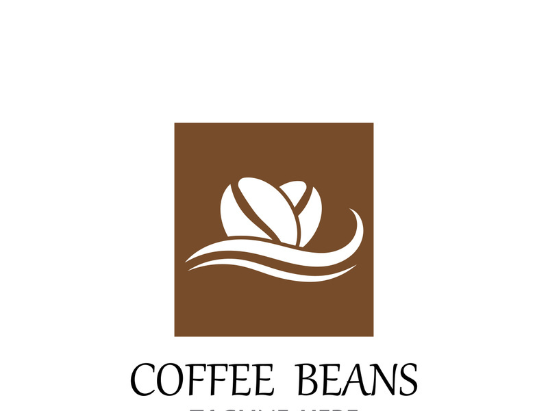 Coffee bean logo for cafe, business, label.