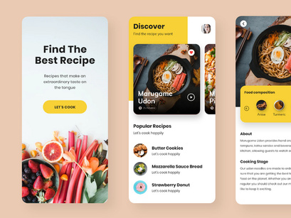 Tastely - Recipe Book Mobile App UI Kit