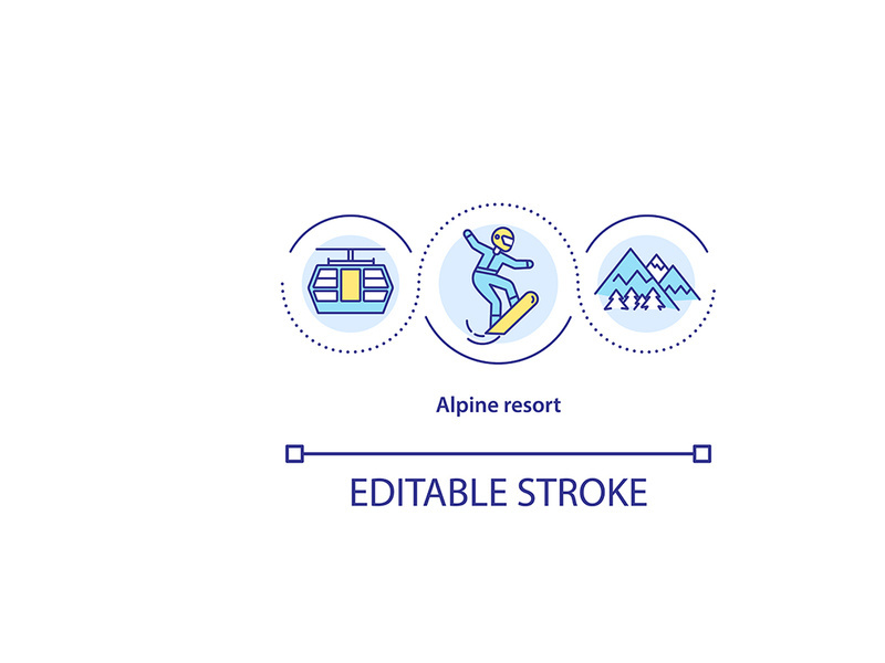 Alpine resort concept icon