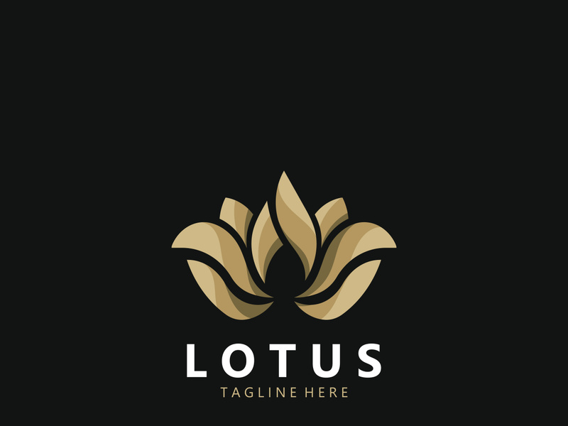 Lotus flower minimalist design, elegance Lotus flower logo template