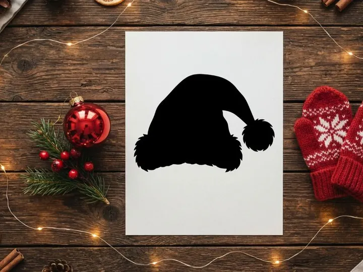 Festive Santa Hat with Pom-Pom for Christmas Celebrations