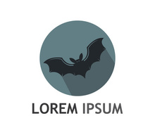 creative night bat silhouette logo.