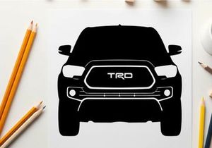 Black silhouette of a toyota tacoma trd truck front view