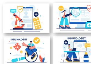 13 Immunologist Vector Illustration