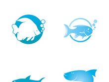 Fish logo icon template creative vector symbol
