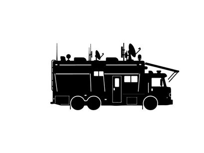 Silhouette of a fire truck with equipment
