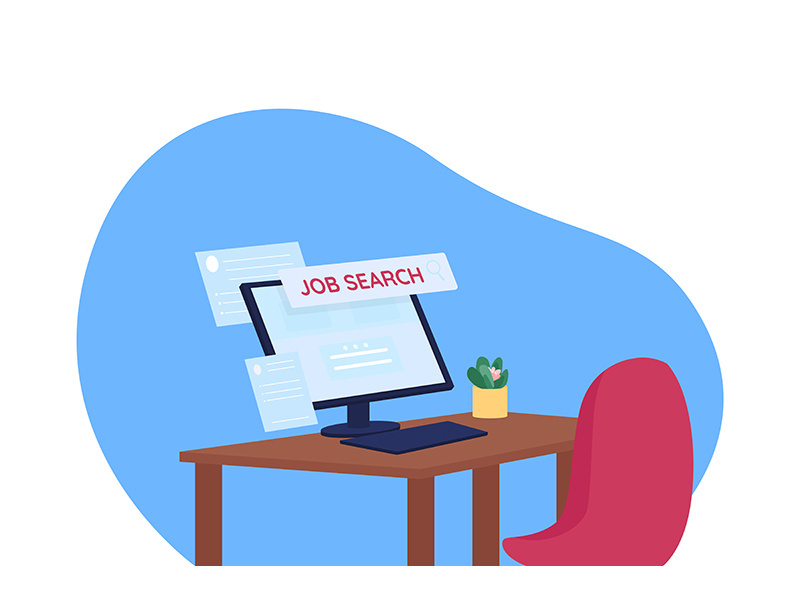 Seeking job flat concept vector illustration