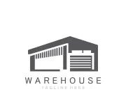 Warehouse modern storage logo business industry illustration