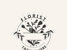 Florist logo beautiful floral leaf and flower vector art, icon graphic decoration business wedding template