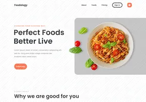 Foodology Website Landing Page UI Kit - Figma