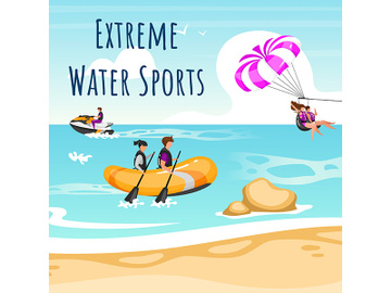 Extreme water sport social media post mockup preview picture