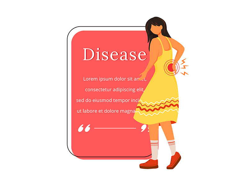 Disease flat color vector character quote