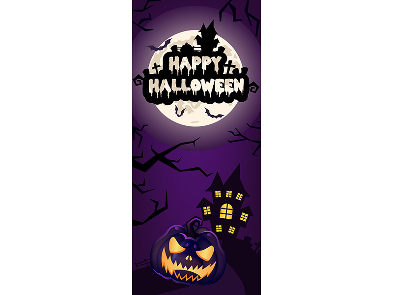 Happy Halloween vertical banner template
