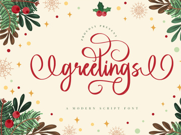 Greetings - Modern Script Font preview picture
