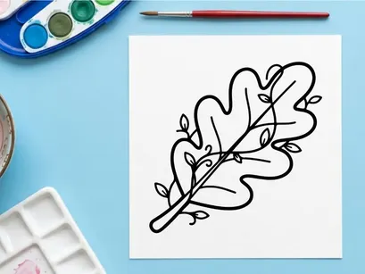 Arte vetorial minimalista de uma folha. Ilustração botânica elegante para projetos de design