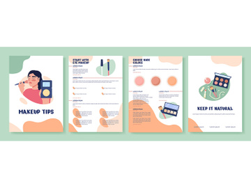 Makeup tips flat vector brochure template preview picture
