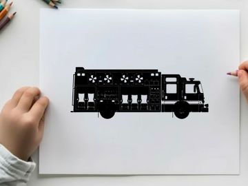 Fire truck silhouette illustration preview picture