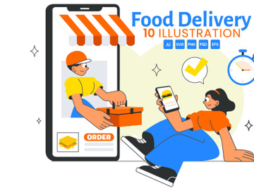 10 Online Food Delivery Apps Illustration preview picture