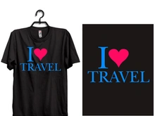 I LOVE TRAVEL typography t shirt design