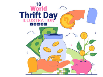 10 World Thrift Day Illustration preview picture