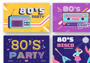 80s Disco Party Illustration
