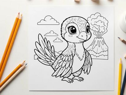 Cute baby bird hatching with dandelion vector illustration
