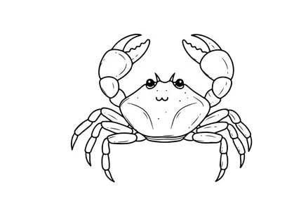 Cute cartoon crab smiling vector illustration flat design