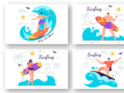 10 Summer Surfing Illustration