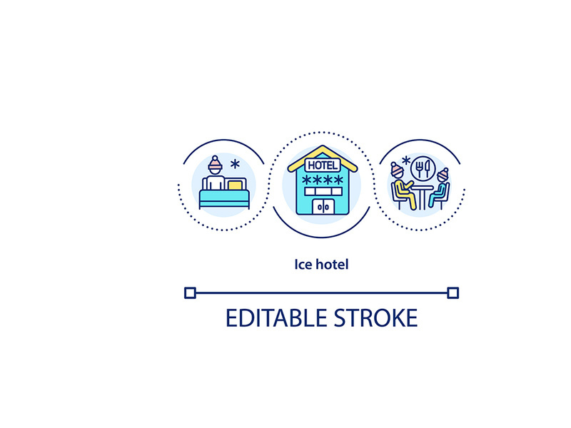 Ice hotel concept icon