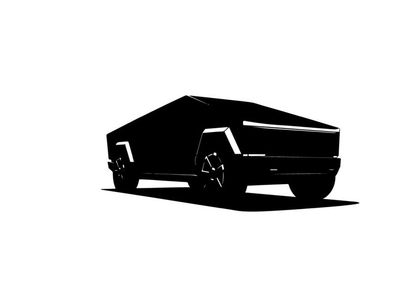 Silhouette of a futuristic electric vehicle tesla cybertruck