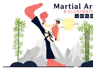 9 Martial Arts Vector Illustration preview picture