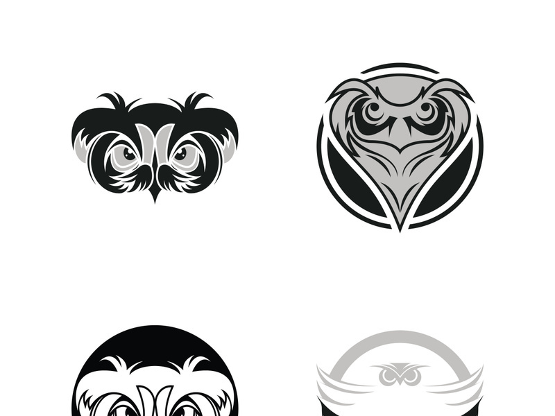 Owl logo icon design animal and simple business abstract vector