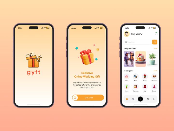 Gyft – Wedding & Occasion Gifting App (UI/UX Mockups)